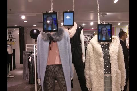 Mannequins in New Look's teen department have iPads for heads